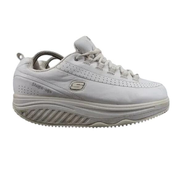 Skechers Shoes Womens 9 Shape Up Sneaker Work Slip Resistant Leather White Retro - Picture 1 of 15